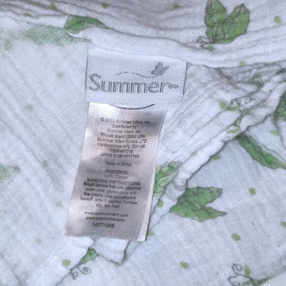 Summer Green Peas Polka Dot Muslin Swaddle Wrap Security Blanket 42" X 37" - Picture 4 of 4